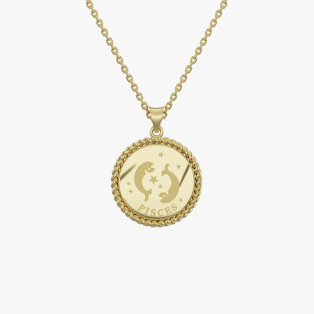 Pisces Birth Month Gold Pendant